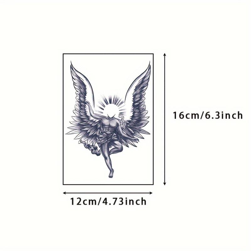 6 Large Herbal Tattoo Stickers, Including 1 Angel Element and 5 Random Styles, Lasts 7-15 Days, Waterproof and Anti-Friction, Realistic Effect, Suitable for Those Who Don't Want Tattoo Pain 6 Large Herbal Tattoo Stickers, Including 1 Angel Element and 5 Random Styles, Lasts 7-15 Days, Waterproof and Anti-Friction, Realistic Effect, Suitable for Those Who Don't Want Tattoo Pain