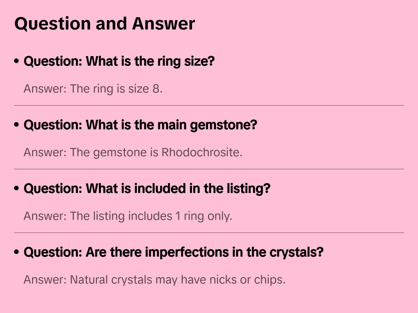 Beautiful Pink Gemmy Rhodochrosite Ring 925 Sterling Silver Size 8 High Quality Gemstone Jewelry Healing Crystals Natural Mineral Specimen