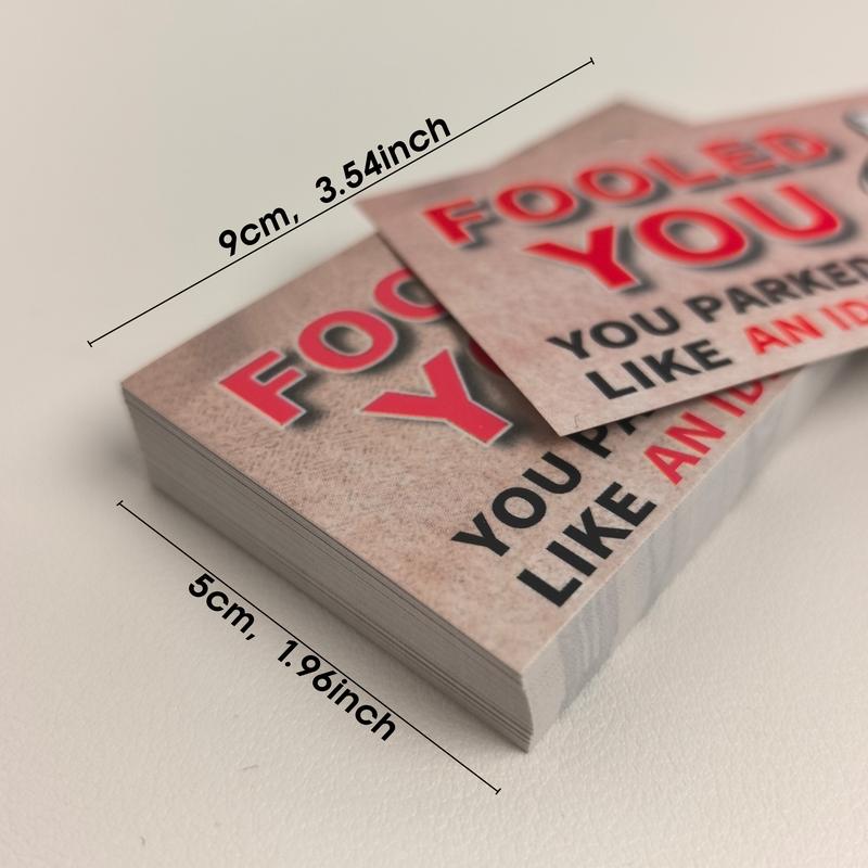 Funny Bad Parking Prank Cards – Bad Parking Warning Cards – Leave Under Windshield – 50 Pack