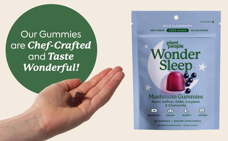 WonderSleep Mushroom Gummies 5-Day Travel Size by Plant People - Sugar Free, Melatonin Free, All Natural Sleep Gummy Supplement Healthcare Dietary