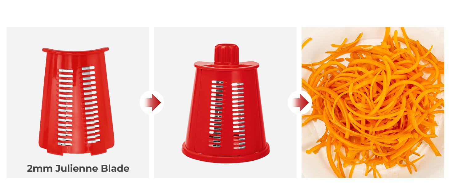 SUSTEAS Vegetable Chopper with 5 Design Blades and Suction Cup Base Kitchen Tool Rotary Cheese Grater fast cutting machine Food Processor Cutter Green Utensils Beige