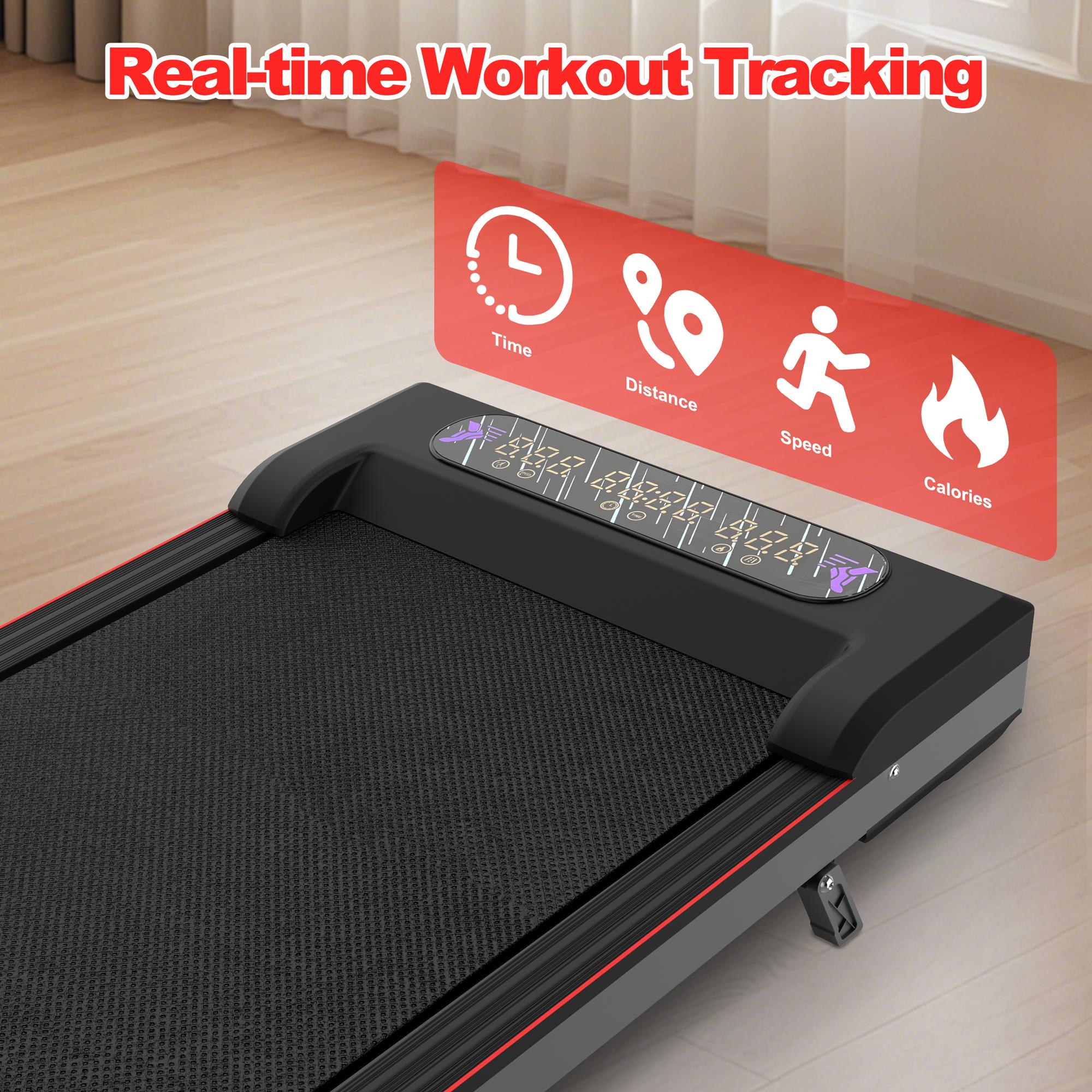 【SAVEYOUR】Foldable 2-in-1 Treadmill & Under Desk Walking Pad with Vibration Pad,Portable Treadmill with Handlebars, Incline & Remote for Home Cardio in Small Spaces, Office Apartment Fitness Equipment