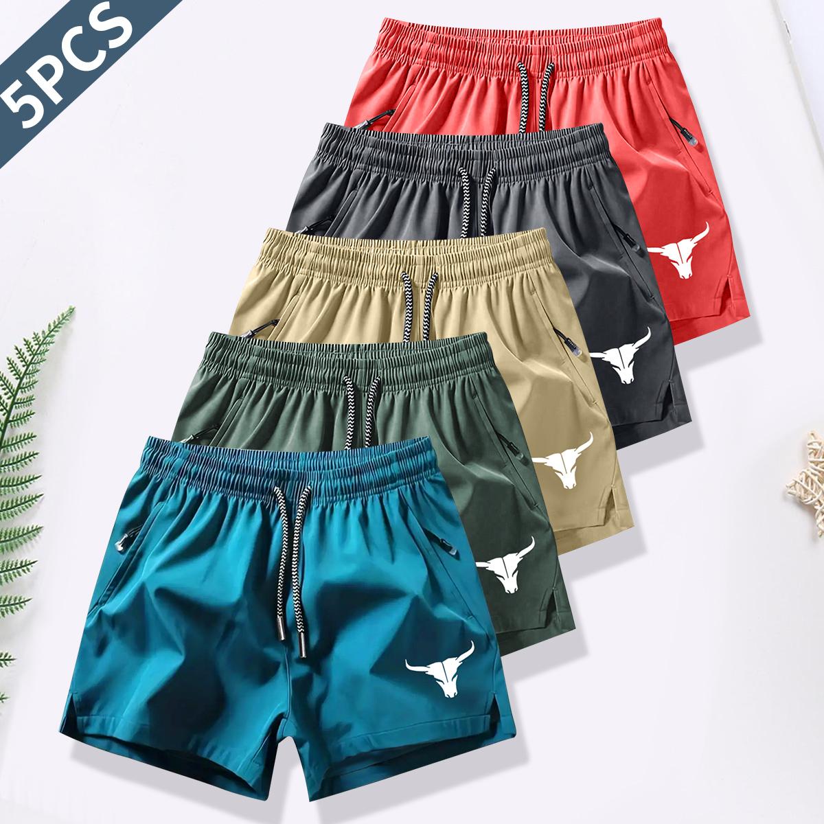 Men's quick-dry lightweight beach shorts with drawstring waistband, non-stretch fabric, suitable for swimming, volleyball, and fitness wear, suitable for pools, travel, and casual outings