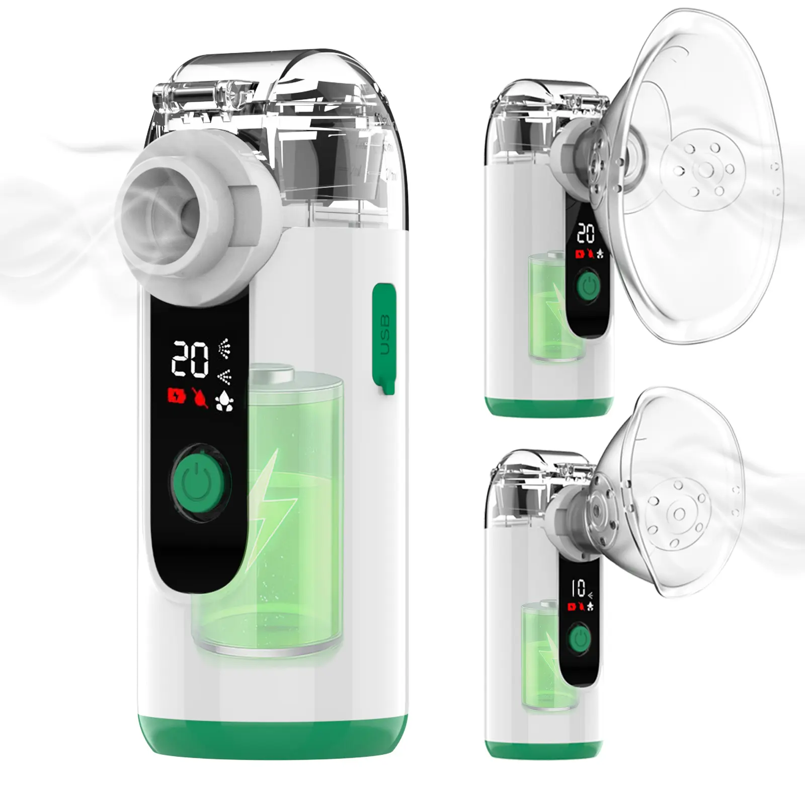 Hand-held Nebulizer for Respiratory System, Portable Nebulizer with Self-Clean Mode, Rechargeable Nebulizer for Home Office Travel,back to school,back to school haul