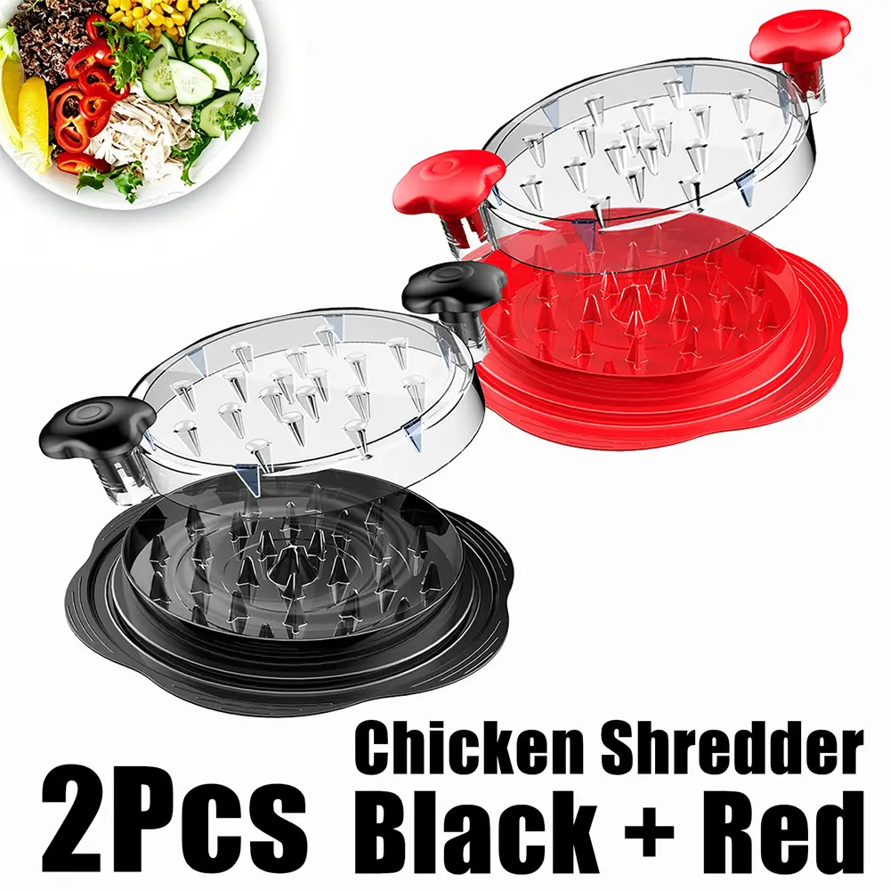 Handheld Hand-Cranked Rotating Meat Shredder, Clear Cover for Chicken & Pork Shredding, Non-Slip Ergonomic Handles, Stable Base, BPA-Free, Dishwasher-Safe Easy-Clean Kitchen Utensils (Black)