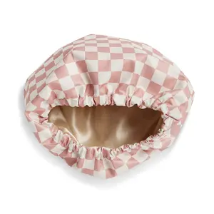 Luxury Shower Caps for Women Reusable Waterproof - Flexi Satin Lined, Quick-dry, Adjustable, Hair Cap for Long & Short Hair - Terracotta