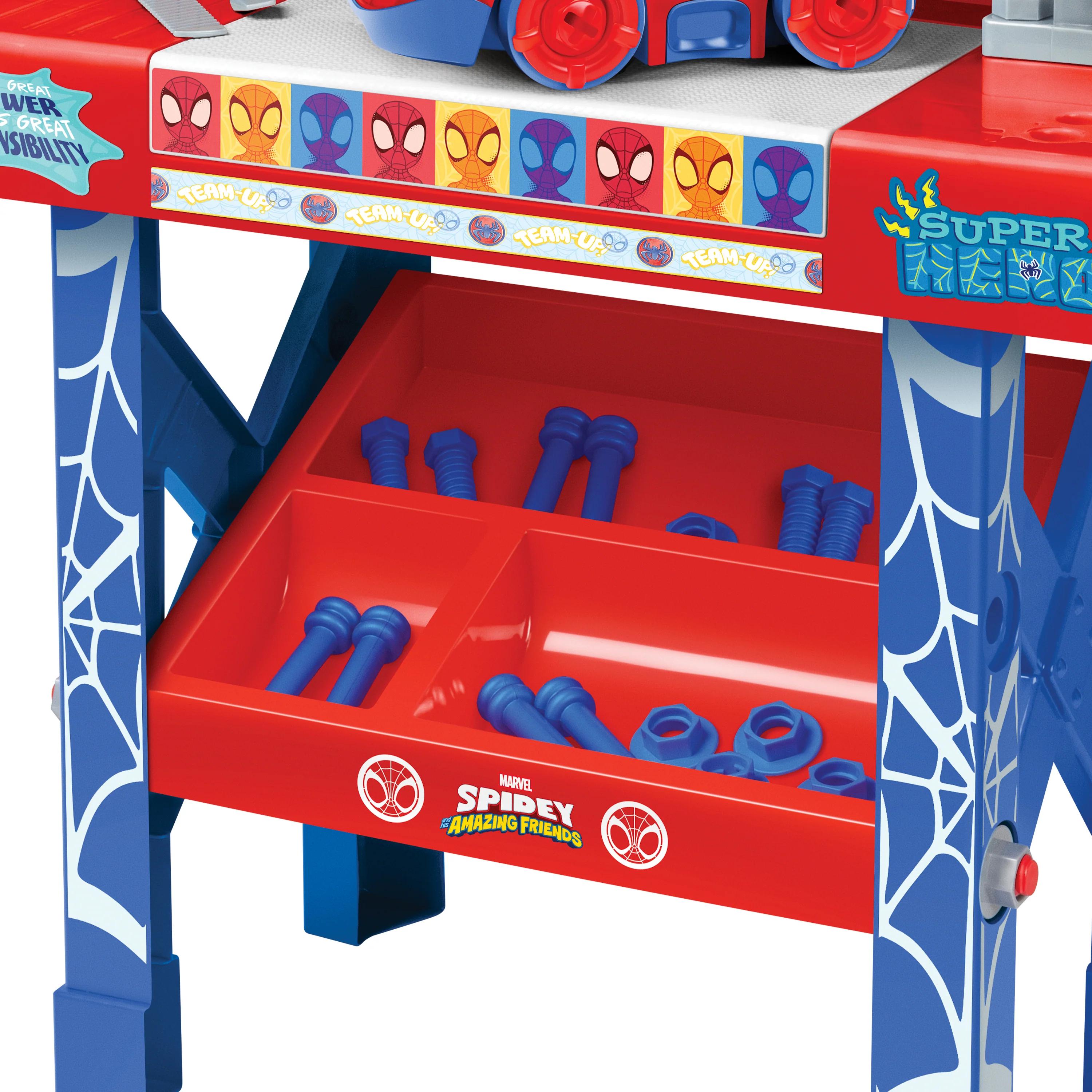 Marvel Spider-Man | Spidey and His Amazing Friends | Team Nascar | Transformers Pit Stop Tool Bench Playset - Pretend Play & Real Tool Fun for Kids Age 4+; Official Licensed Marvel Spider-Man | Spidey and His Amazing Friends | Team Nascar | Transformers Pit Stop Tool Bench Playset - Pretend Play & Real Tool Fun for Kids Age 4+; Official Licensed