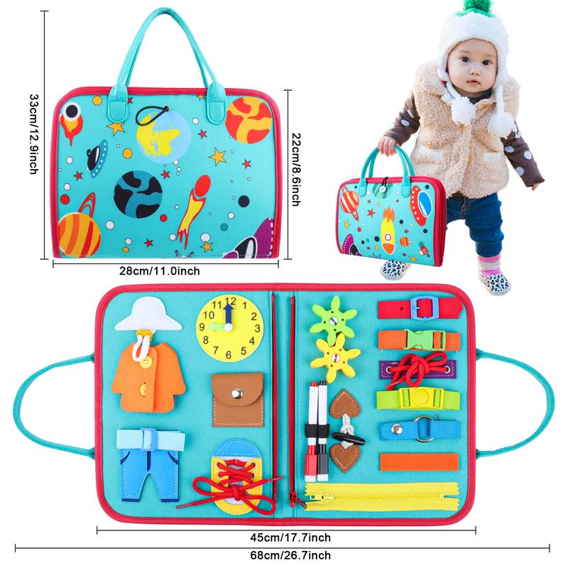 Busy Board Montessori Toys for Boys & Girls Birthday Gifts,Early Educational Game Travel Toys, Preschool Activities for Learning Fine Motor Skil