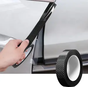 Automotive Car Door Edge Guards Door Sill Protector 5D Carbon Fiber Vinyl Wrap Film Threshold Paint Protection Scuff Plate Anti-Collision Scratch Cover Universal for Most Vehicles