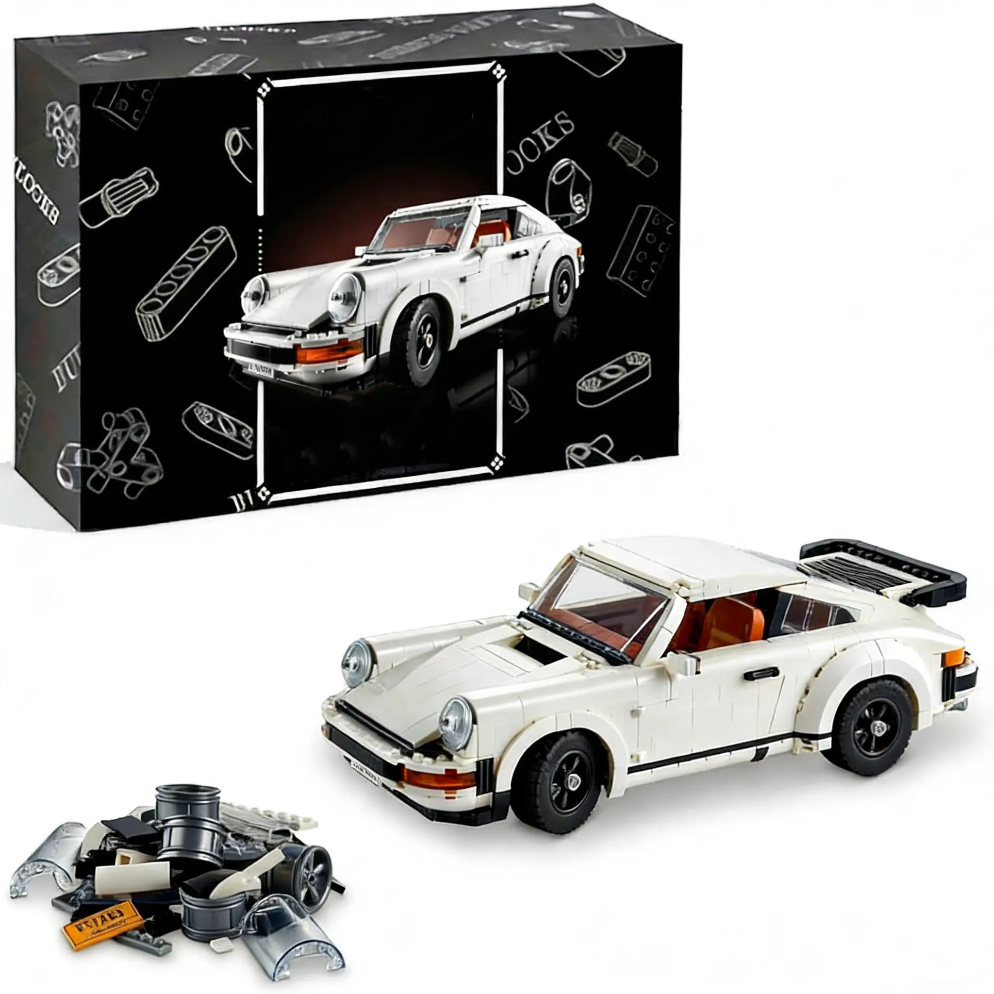 1458 Pieces Building Set, Collectible Turbo Targa, 2in1 Race Car Model Kit for Adults and Teens to Build, 14 inches in length, Gift Idea #Summervibes