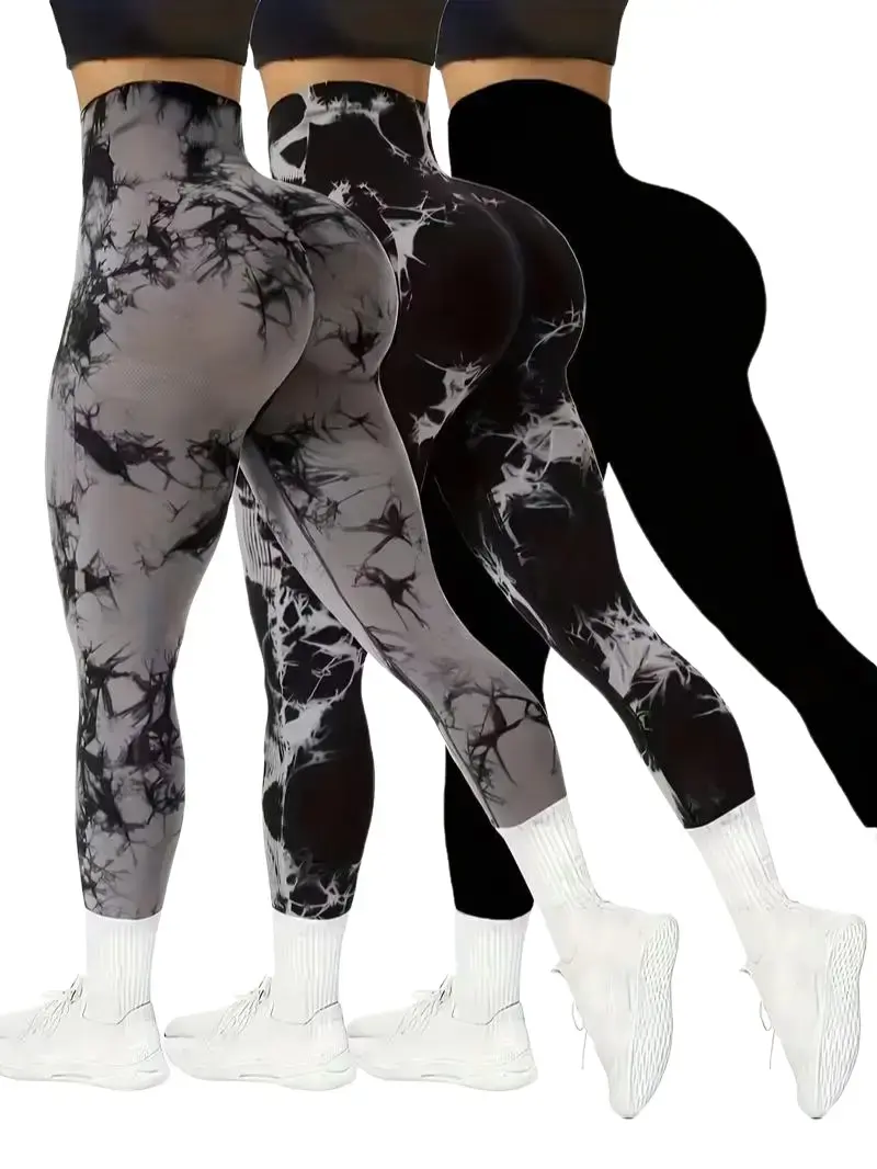 Women's Leggings for Women - Tie Dye, High Waisted, Seamless Fit, Scrunch Butt Lifting, Compression Fabric Workout Wear Yoga Pants