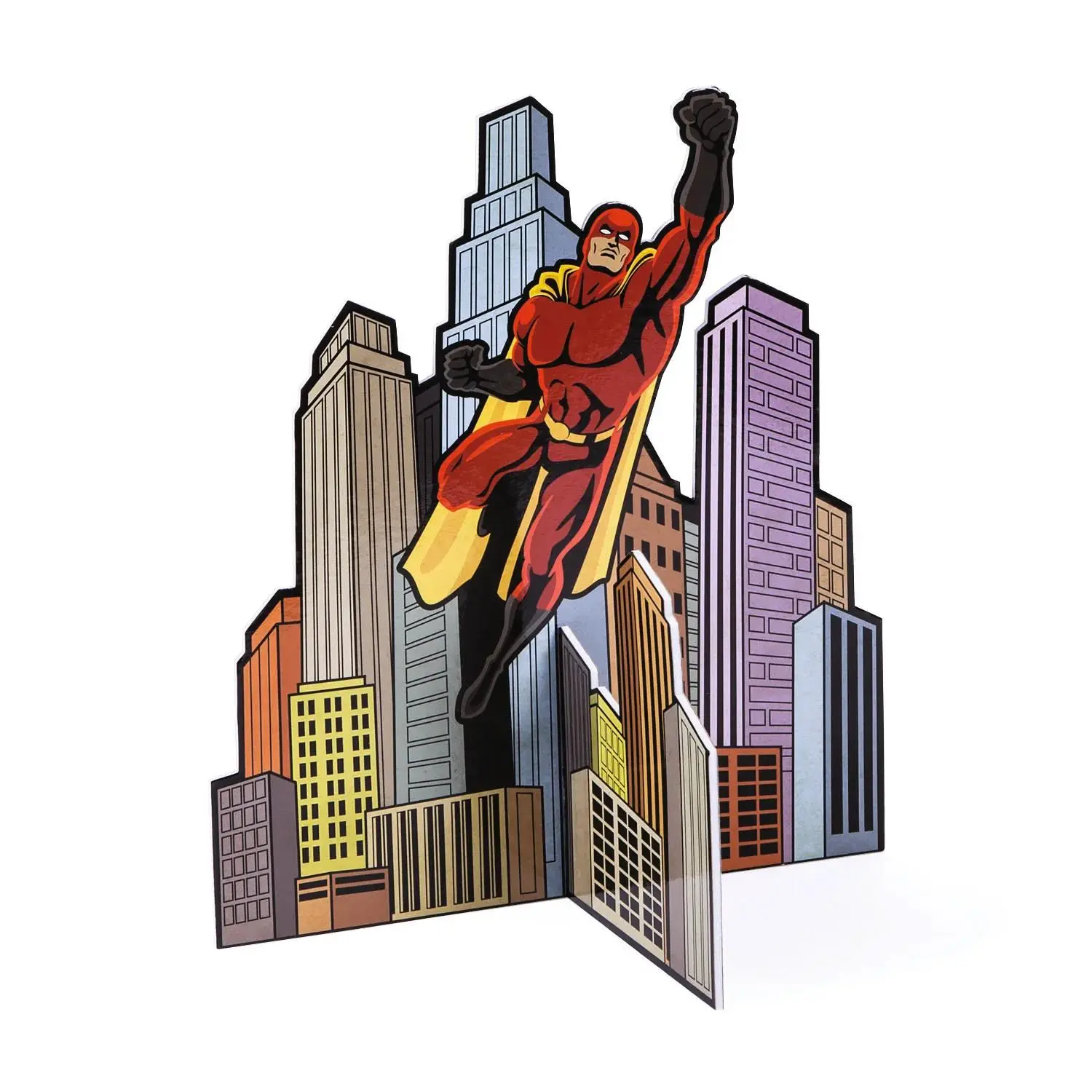 3D Foam Comic Art Superhero Action-Packed Centerpiece - 1 Centerpiece, 15x15x17", All Seasons Festive Party Decoration for Superhero Birthday, Gift