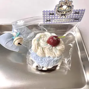 【Buy 3 get 1 free 2026 new model 】Cherry Sea Salt Cake Food-Grade Silicone Slow-Rising Rebound Squishy Fidget Toys for Stress Relief - Soft Squeeze Toys with Thick Creamy Slime Texture, Handmade Non-Toxic Sensory Toys transparent bag