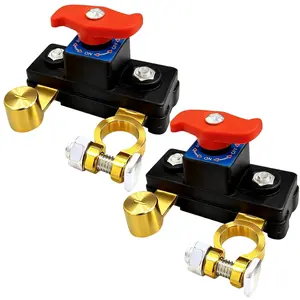 2PCS Car Battery Power Cut-Off Switch Breaker, Stable Transmission High Conductivity Pure CopperDisconnect Switch, Smart Car Battery Disconnect Switch for Boat Rv Car Truck Supplies