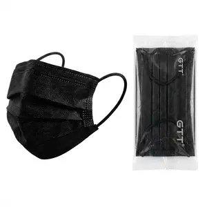 100-pack black disposable face masks - Medical-grade three-layer filtration protection - Breathable and comfortable ear loop design - Individually packaged (essential!)