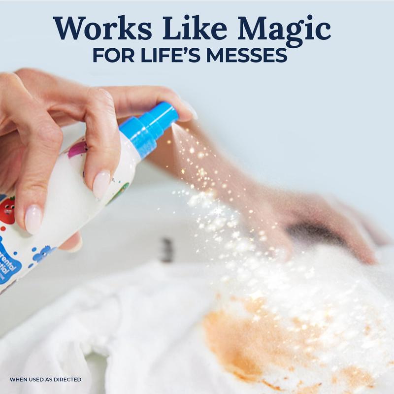 Stain Treater Spray - 4 oz. 2-pack Stain Remover Spray - Essential for Newborns and Babies - No dry cleaning of food, grease, coffee stains on clothing, underwear, fabrics Laundry Detergent Sheets Various Laundry Needs Infant Milk Toddlers Skin