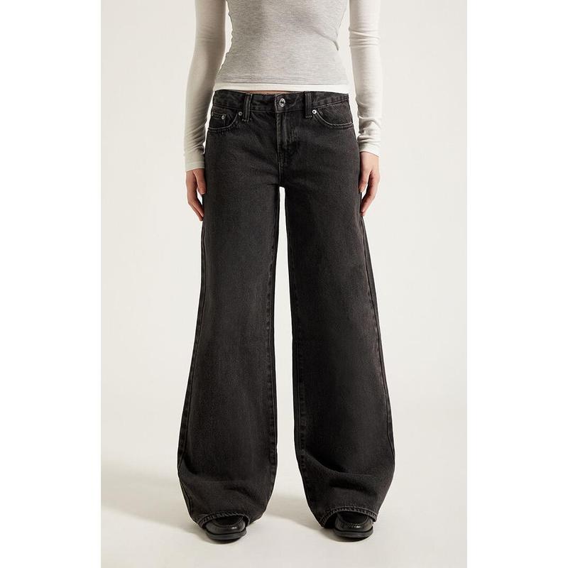 Pacsun Women's Casey Low Rise Baggy Jeans Washed Black