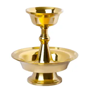 Buddhist Guardian Cup, Furnishing, Copper Handicraft, Polished Finish, Tibetan Tribute, Buddhist Holy Water Plate, Home Gift, Decorative Accessory