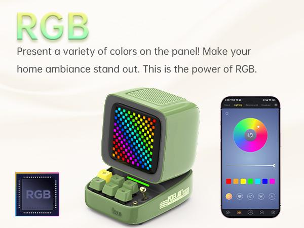 Divoom Ditoo Programmable Pixel Art LED Bluetooth Speaker Showing Clock Emoji DIY Design for Home Wedding Party Decoration with Wireless App Control Mini Gift Audio Smartphone Pink