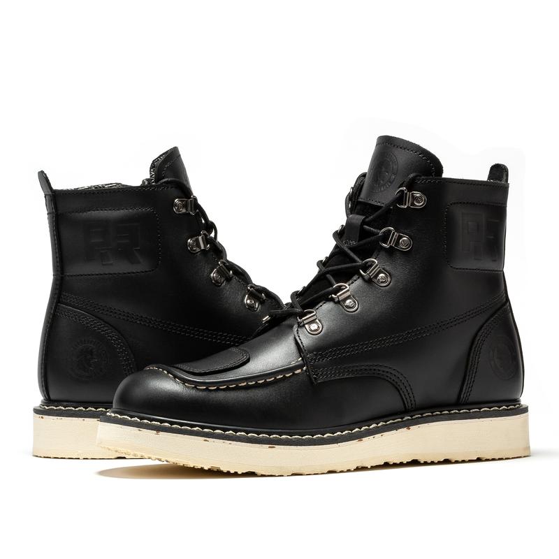 ROCKROOSTER Magnolia Sided Zip Soft Toe  Wedge Work Boots for Men Footwear Walking Shoes Comfort Leather Lace Up  Boy Closed Bota