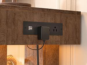 【2026 New Year Refresh】Homieasy 63” Farmhouse Console Table with Power Outlets & Motion Sensor Light, Wooden Entryway Rectangular Sofa Table with Storage for Living Room, Hallway & Entryway entryway table