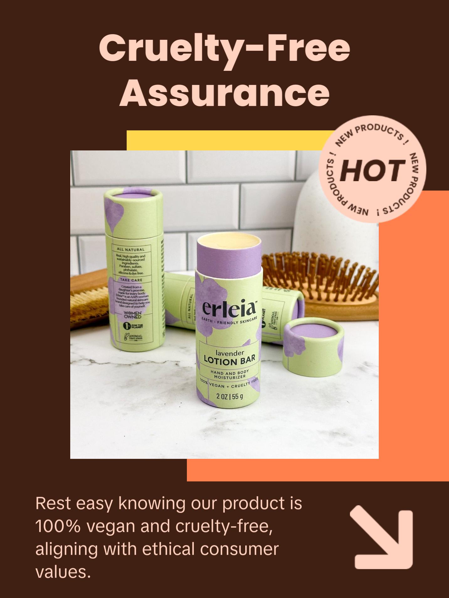 100% Vegan and Cruelty-Free Lotion Bar for Moisturizing and Nourishing Hands and Body, 2 oz - Body Care, Moisturize