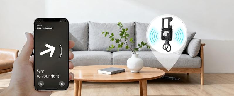 Keychain with Carabiner, Heavy Duty Keychain Bottle Opener, Waterproof, Scratch Resistant,Secure Lock, Protective for AirTag Keychains Accessory for Keys, Pets, Luggage,No Position