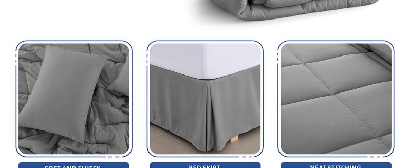 Lux Decor 5 Pc Solid Comforter Set - Polyester Soft Fluffy Comforter- Autumn Lightweight Comforter - All Season Breathable Down Alternative Comforter Set, Duvet Insert All Sizes  -Soft & Durable Bedding Set