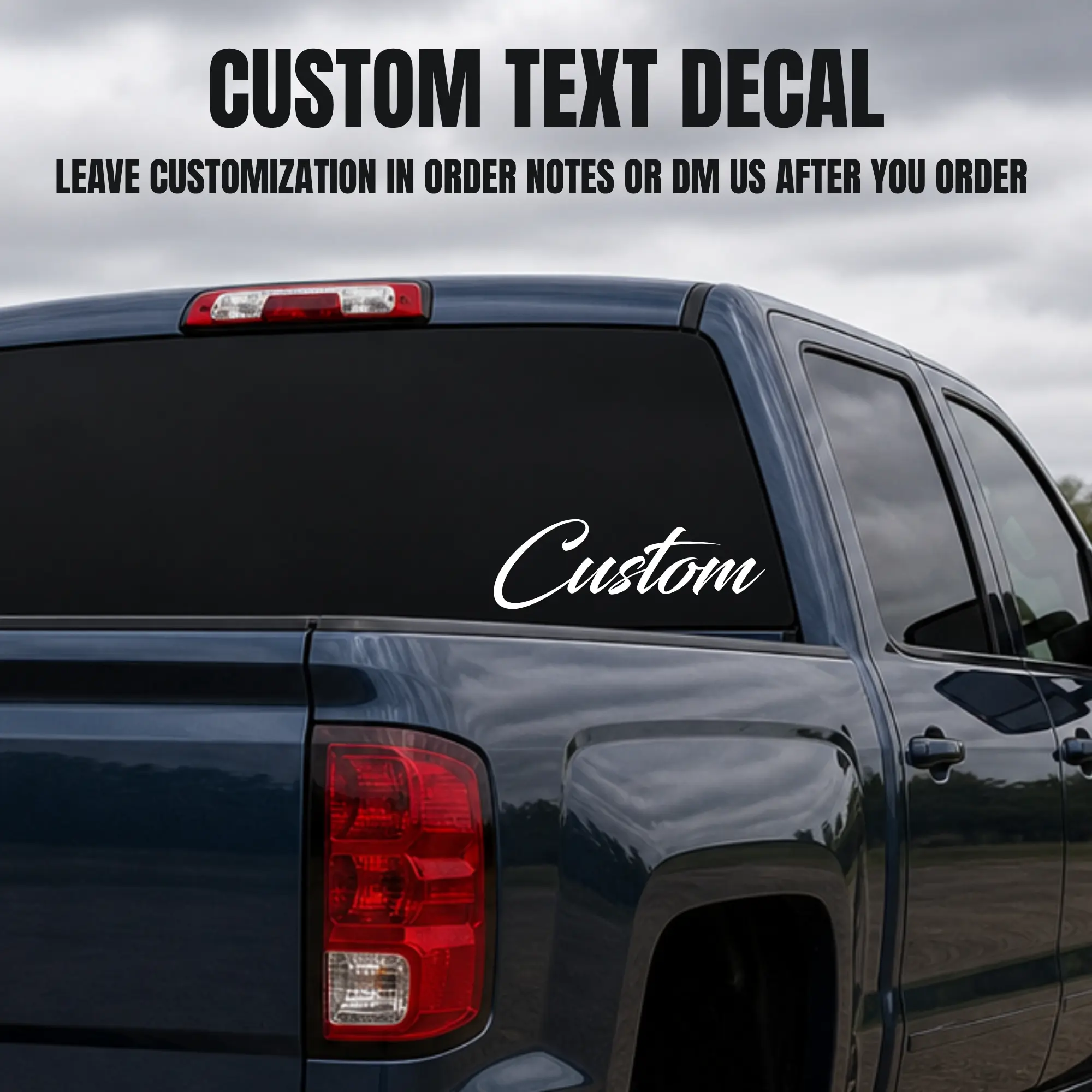 Custom Text Vinyl Decal - Custom Name Car Decal