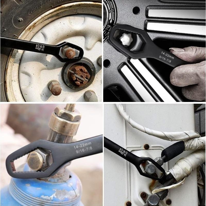 ring  spanner Universal Multi-Function Wrench Set Adjustable Double-Ended Wrench Self-Tightening Wrench Manual Tool, Adjustable. Everyone Can Be a Repair Master!