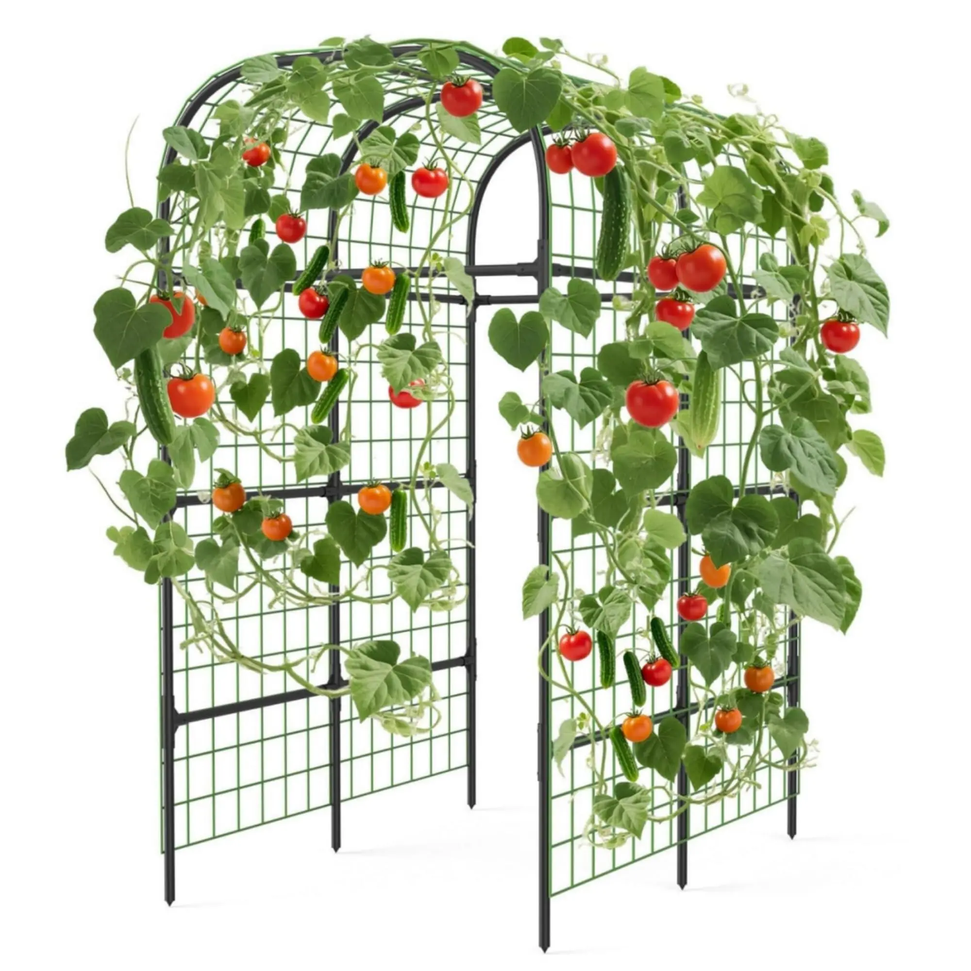 7.3ft Metal Garden Arch Trellis, Black Plant Support for Raised Beds, Climbing Vegetables, and Cucumbers 7.3ft Metal Garden Arch Trellis, Black Plant Support for Raised Beds, Climbing Vegetables, and Cucumbers