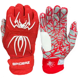 Spiderz HYBRID Batting Gloves - Red/White