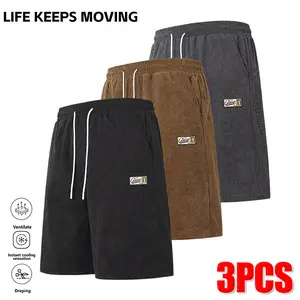 LIFE KEEPS MOVING Men’s Regular Fit Solid Color Drawstring Waist Shorts, Pack of 3/2/1 — Casual, Comfortable, Breathable Summer Shorts for Everyday Wear