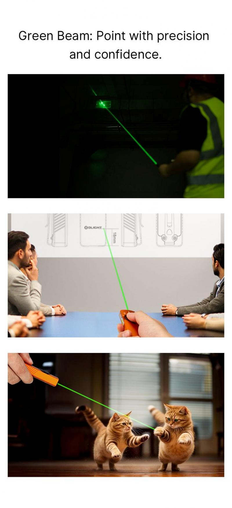 OLIGHT Arkfeld Pro Rechargeable EDC Flashlight with Green Beam, UV Light and White LED Combo, 1300 Lumens Pocket Lights