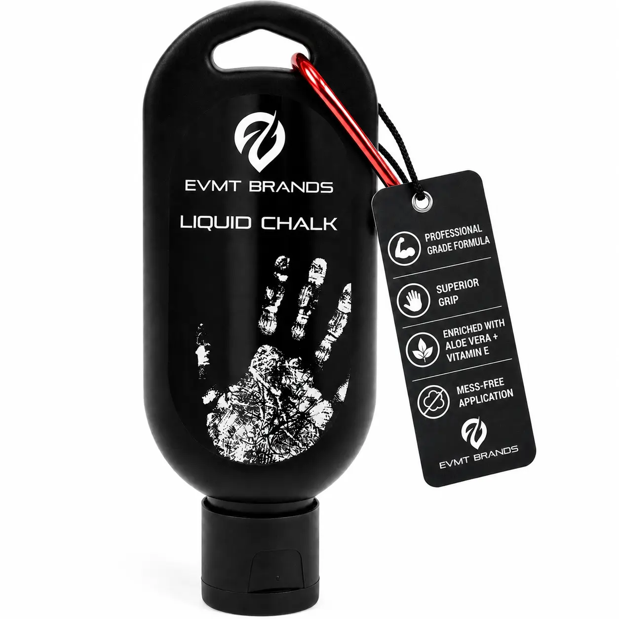 EVMT Liquid Chalk for Weightlifting, Gymnastics, Rock Climbing. No Mess Gym Sport Chalk for Superior Grip with Aloe Vera + Vitamin E. Dries in Seconds.