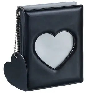 Cute Heart-Shaped Mini Album – 32 Slots Portable Photo/Card Holder with Keychain, Perfect for K-pop Collectibles & Memory Storage