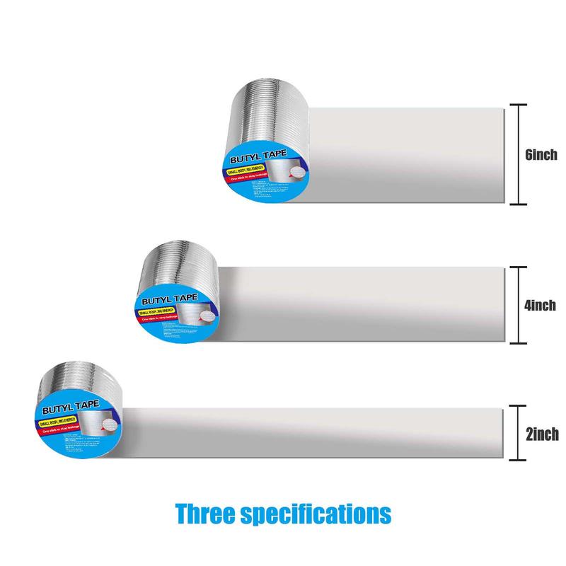 （5.91 in*16.4 ft）Waterproof tape leakage patch butyl tape roof leakage roof color steel tile cracks self-adhesive aluminum foil waterproofing volume