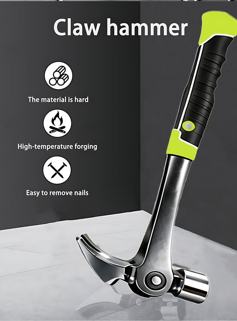 2-in-1 Magic Claw Hammer Magnetic Head & Indexing Rip Claw 16oz Forged Steel for Framing Demolition Woodworking Hard Material High Temperature Forging Easy Nail Removal framing  hammer cabo  contra  impacto