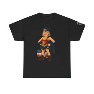 Men's Unisex Heavy Cotton Short-Sleeve Seamless Ribbed Marine-Inspired Graphic Tee - Casual, Comfortable Fabric, Streetwear, Everyday Wear, Superhero Patriot Shirt, Gift for Comic Book Lovers