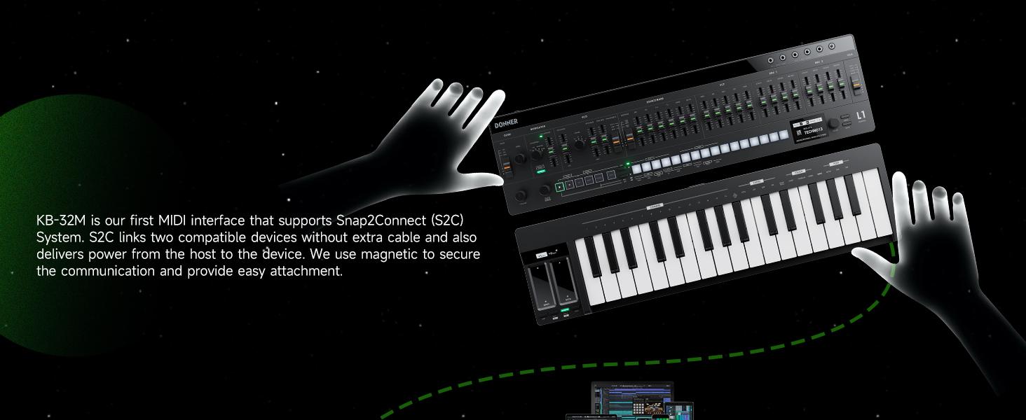 Donner KB-32M Keyboard Matching with Essential L1 Monophonic Analog Synthesizer