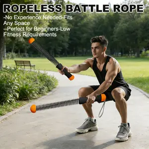 Cordless Silent Battle Rope for Home | Unisex Fitness Training Rope, Weighted HIIT Exercise Rope for Core Strength Building