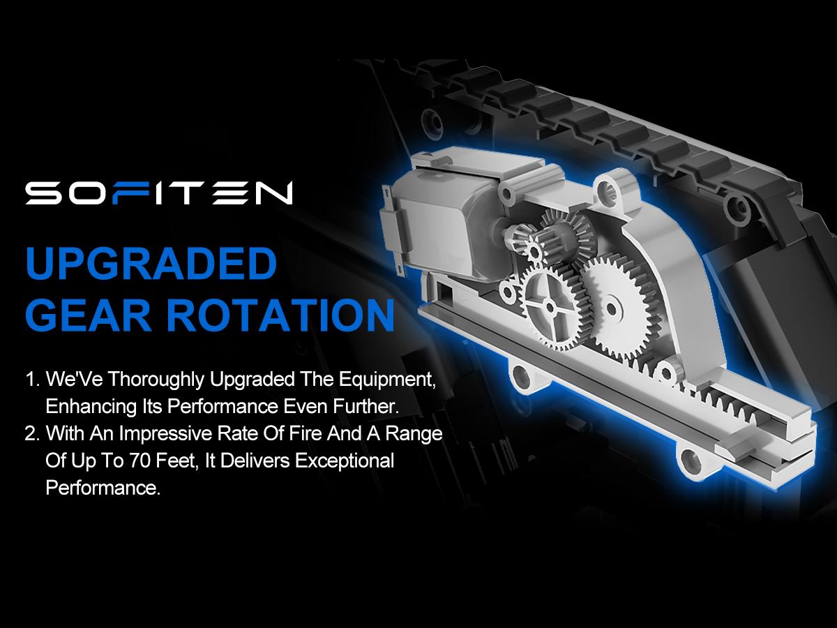 SOFITEN Ascend N,7.4V Full Auto Toy foam blaster set with Tactical Vest / Infrared / Flashlight / Power Indicator&Foldable Stock / 2 type darts, Toy gun set ideal for nerf guns fans 8+ boys girls; For Gift / family party / outdoorfun / Birthday / Practice