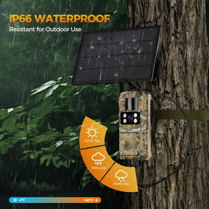 SeeVision 4G LTE Cellular Trail Camera with 360° View FHD Live Streaming Solar Panel Night Vision Motion Detection Two-Way Audio for Hunting & Outdoor Security