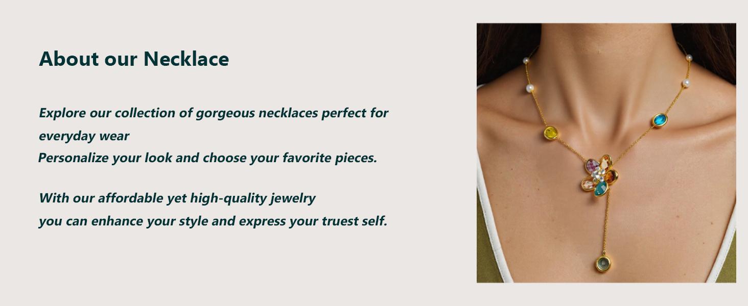 Swyii Elegant Floral Adjustable Pendant Multi Station Necklace for Women for Party, Flower Pendant, Trendy All-match Luxury Jewelry, Gift for Her, Party Glam Bling, Holiday Haul Gifts, Spring Refresh, Easter