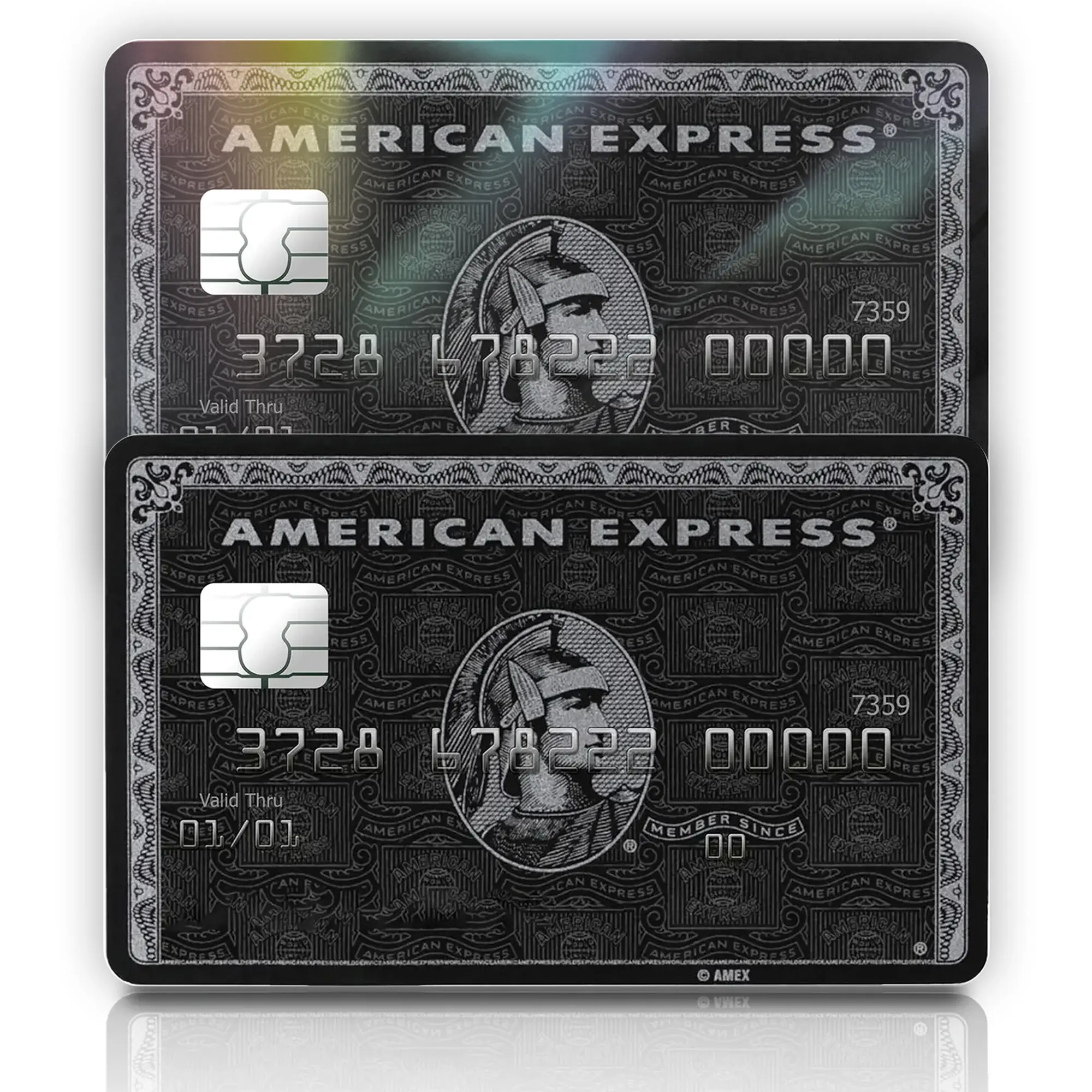 Black Centurion American Express Credit Card, Black Luxury Card Skin Sticker, Premium Metal Style Card Cover Decal, Peel and Stick Bank Card Skin, Minimalist Wallet Card Sticker