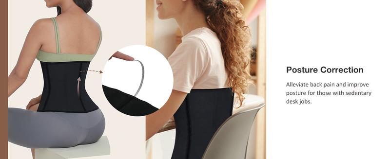 FeelinGirl Waist Cincher Corset for Women Compression Shapewear Hook Latex Waist Trainer Latex XXS-6XL Fit Soft Underwear Comfort  Spaghetti Strap