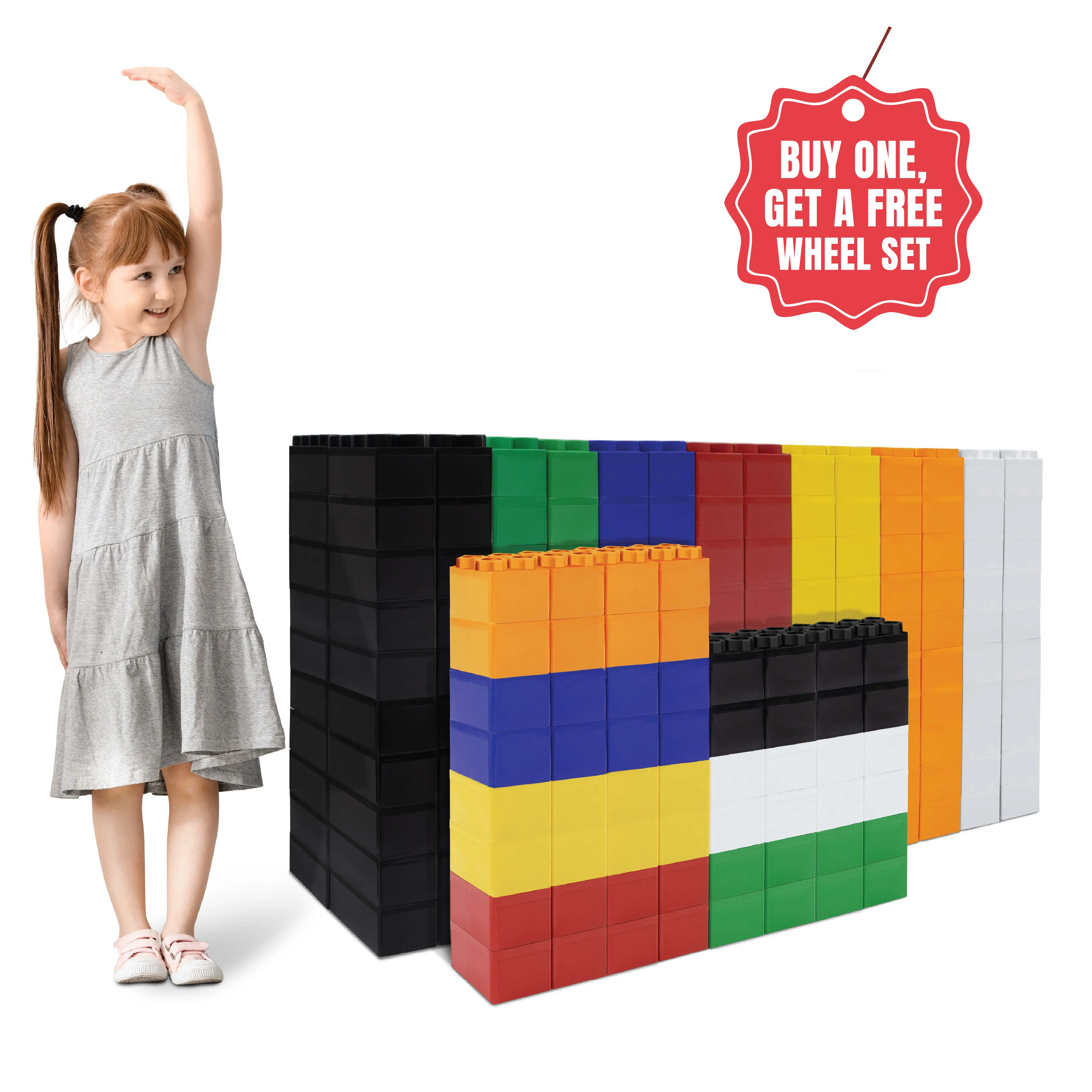 336 PC STEM Jumbo Building Blocks for Kids Mega Figures Set: Biggo Blocks Giant Building Blocks Ages 4-8 for Indoor & Outdoor Play and Creative Learning Toys with Figures