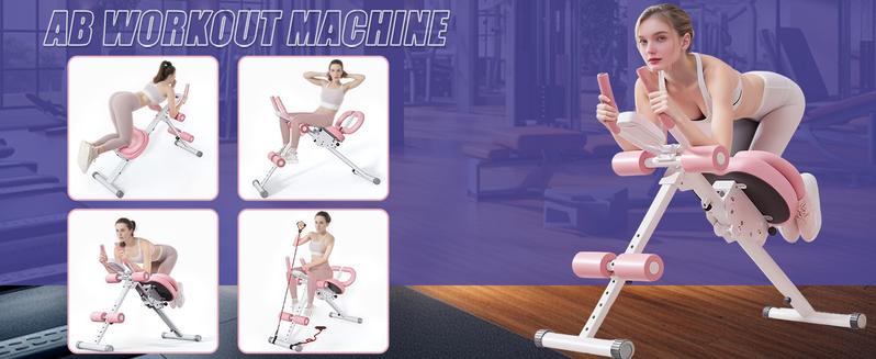 Jointlycreating Ab Machine with 5 Adjustable Levels & LCD Display Portable Home Gym Equipment for Core Workout Thickened Foam Handles