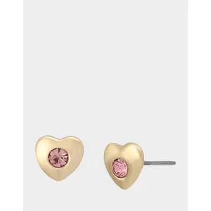Betsey Johnson HEART STUDS PINK