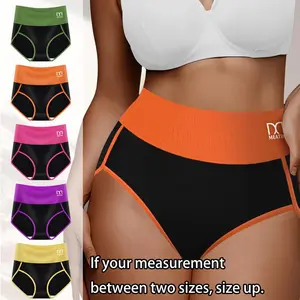 5 pieces of Women's Breathable High-Waist SeamlessUnderwear, Comfortable Soft Stretch Panties with TummyControl, Multicolor Fashion Briefs f Womenswear orEveryday Wear - ldeal for Postpartum and ShapingSupport Fits Pink
